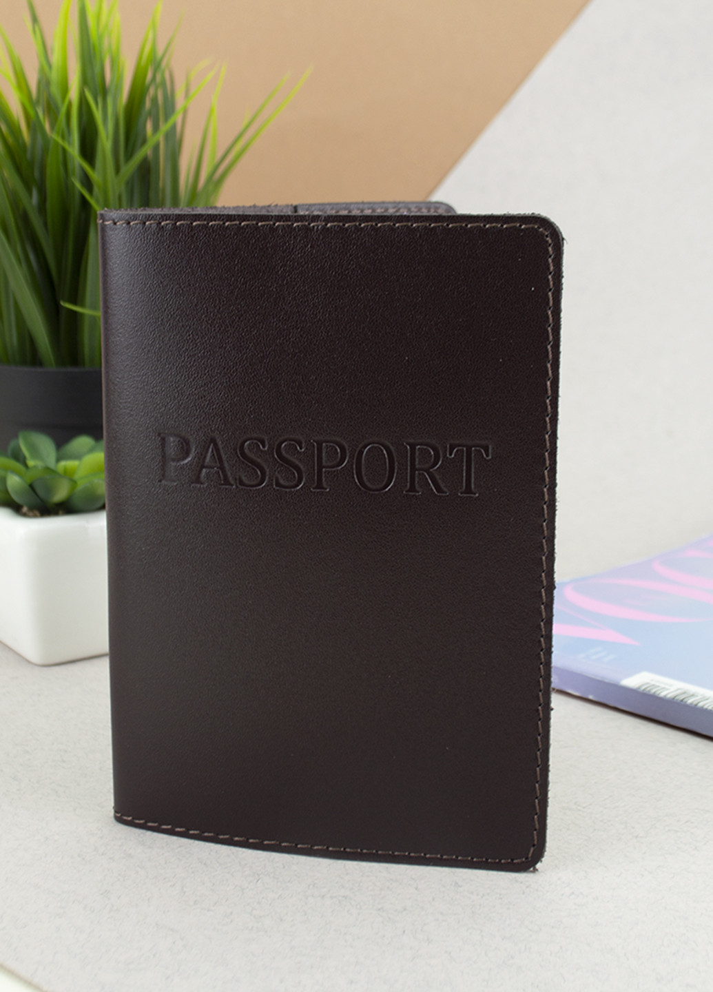 Подарочный набор №22: обложка на паспорт + обложка на права (коричневый матовый) HandyCover (250603779)
