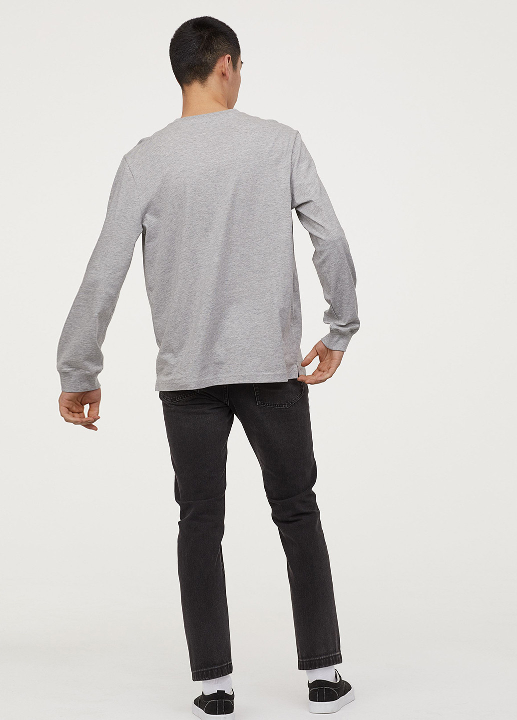 Джинси H&M прямі однотонні темно-сірі джинсові
