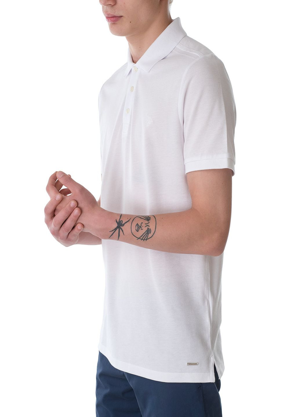 Белая футболка-поло для мужчин Roy Robson однотонная