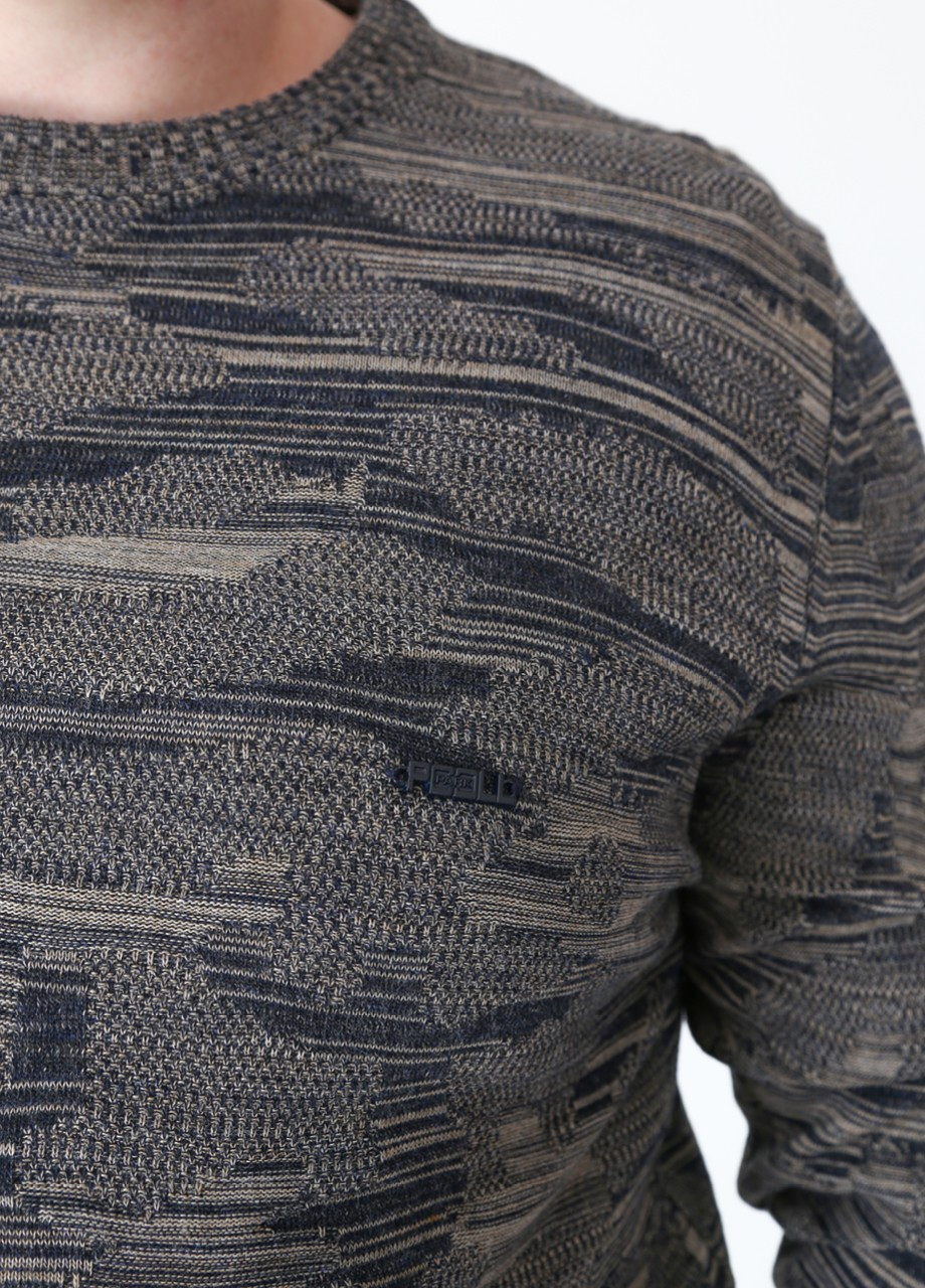 Коричневый зимний свитер мужской коричневый тонкий большой размер JEANSclub Прямой