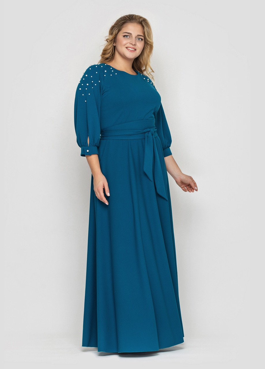 Индиго кэжуал платье muar вивьен голубой 0168 Vlavi однотонное