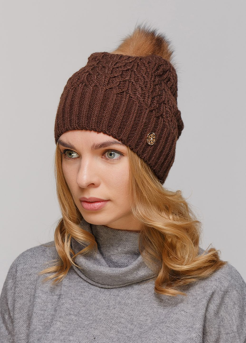 Зимняя теплая женская шапка на флисовой подкладке 550698 Merlini (249643105)