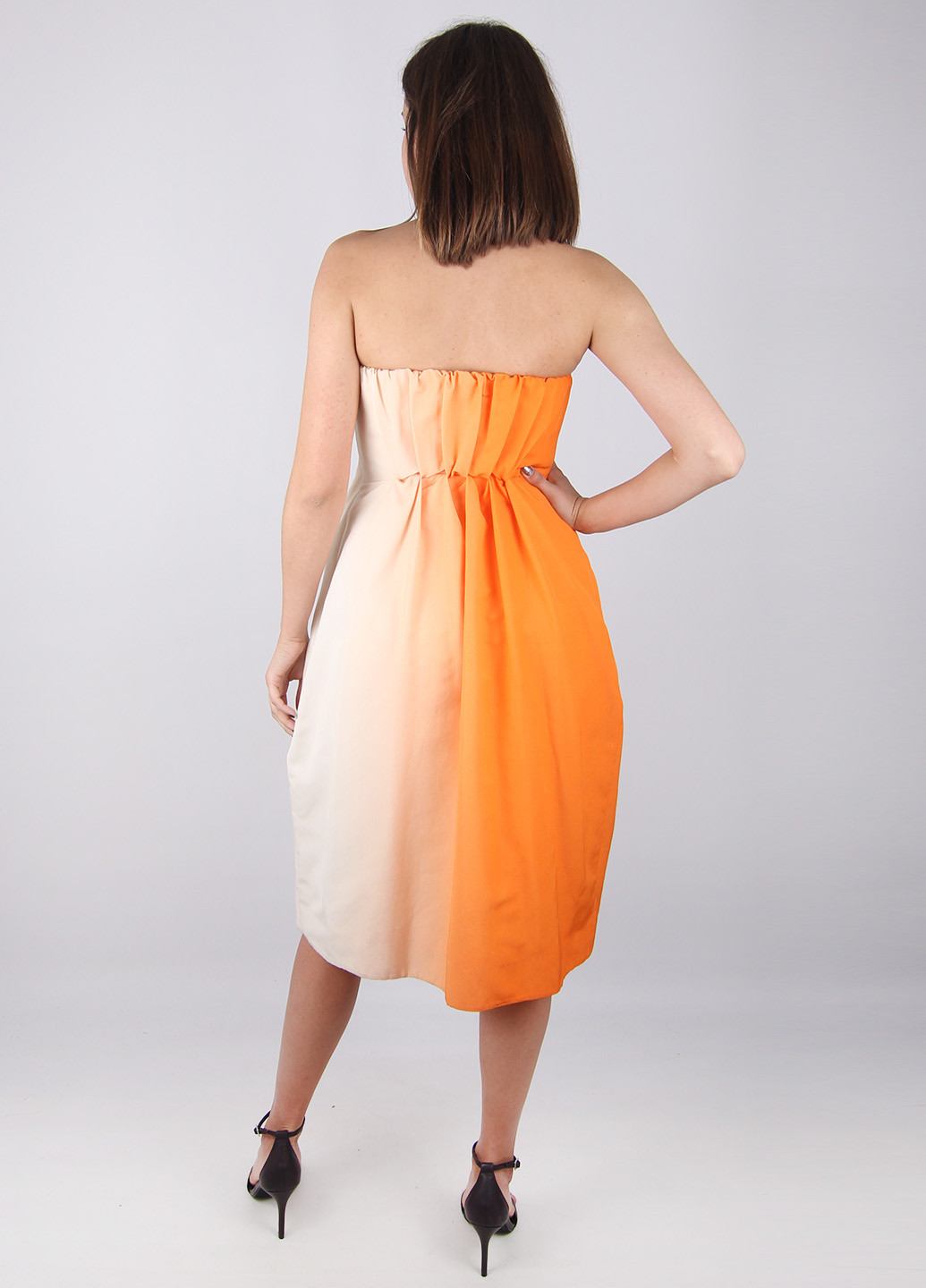 Оранжевое вечернее платье Cos с абстрактным узором
