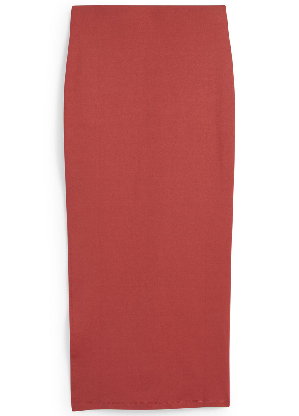 Бордовая кэжуал однотонная юбка C&A карандаш