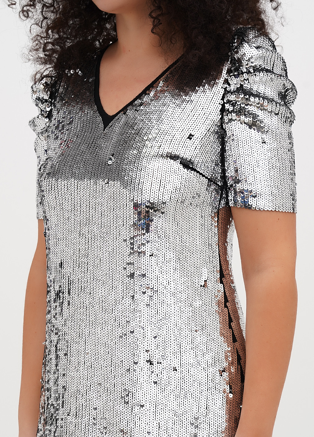 Срібна вечірня сукня футляр Michael Kors однотонна