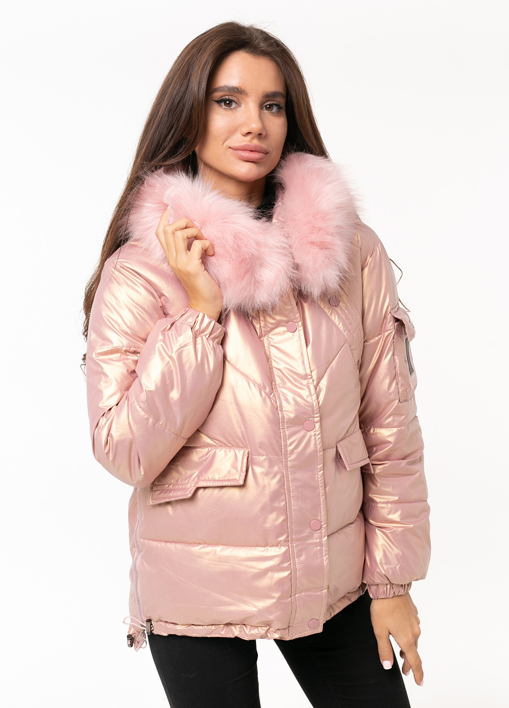 Рожева зимня куртка Icon