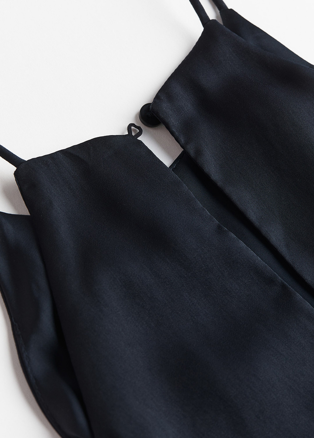 Комбінезон H&M комбінезон-брюки однотонний темно-синій кежуал поліестер, атлас