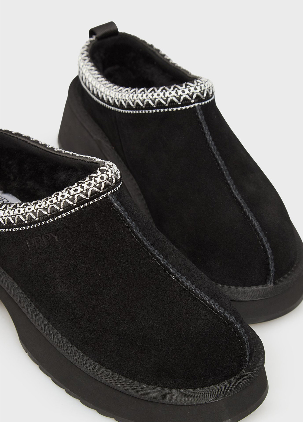 Черные сабо PRPY на среднем каблуке с вышивкой, с логотипом