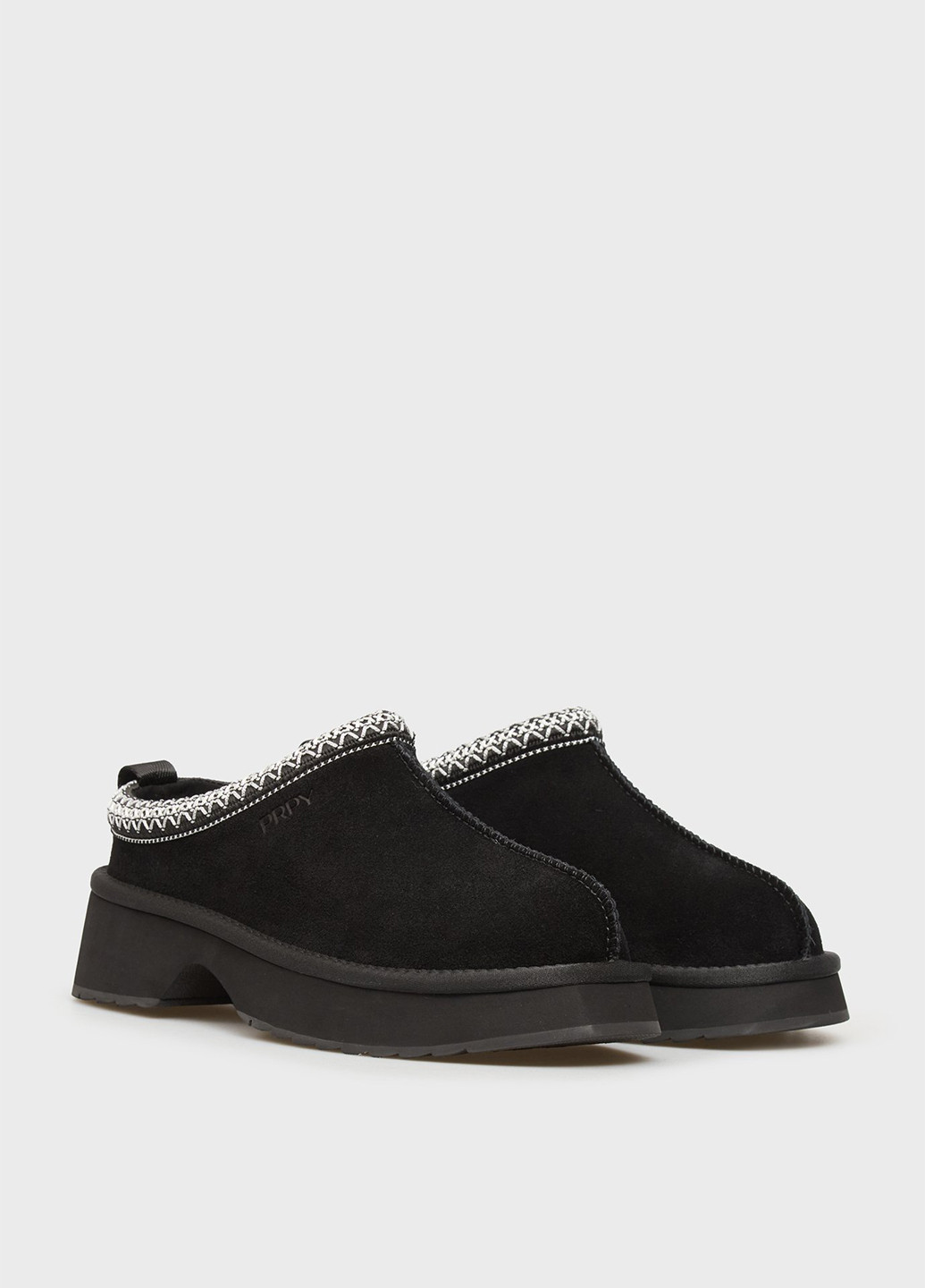 Черные сабо PRPY на среднем каблуке с вышивкой, с логотипом