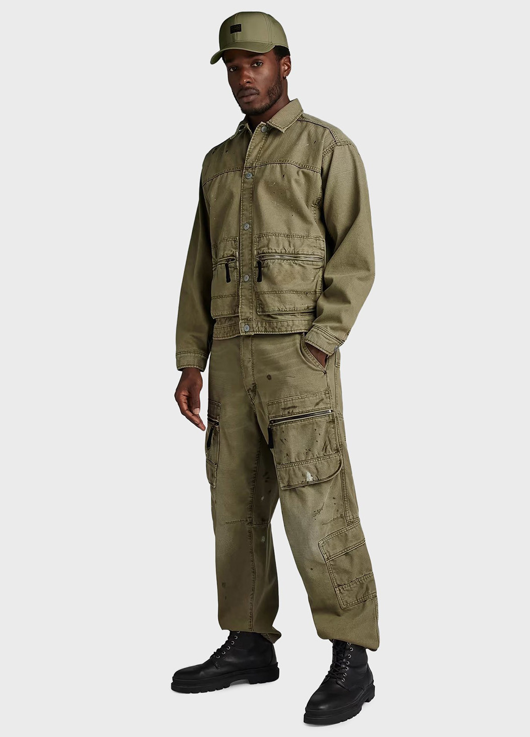 Хаки демисезонные карго джинсы G-Star Raw