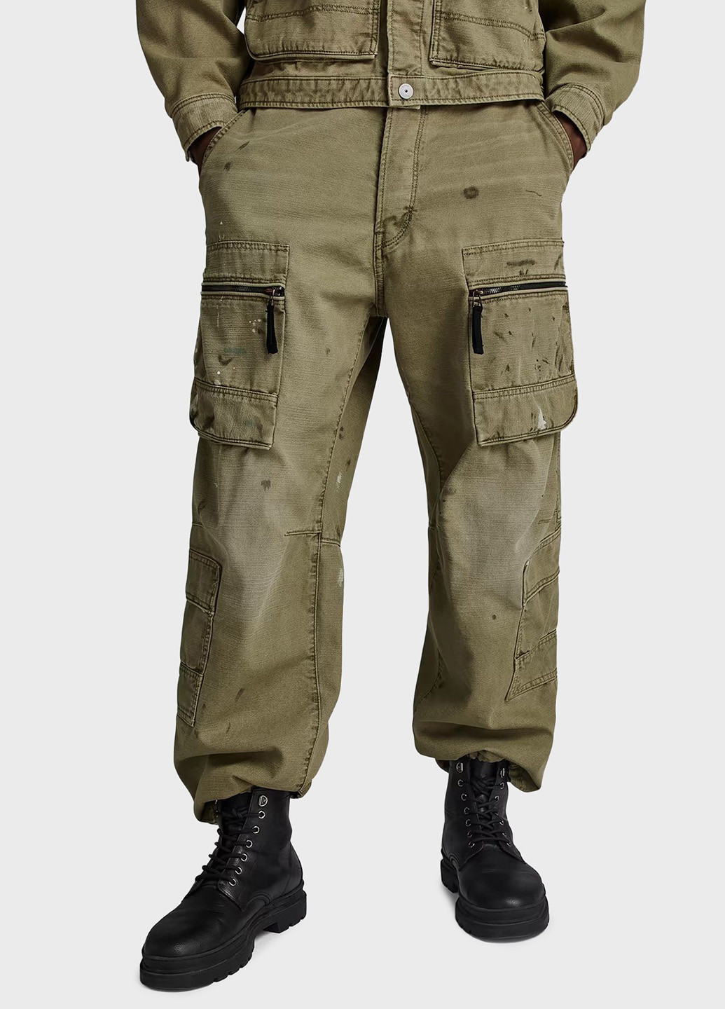 Хаки демисезонные карго джинсы G-Star Raw