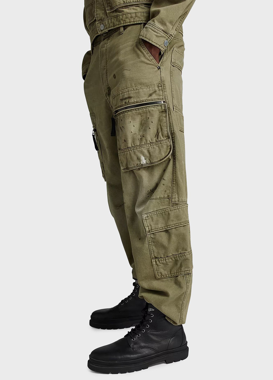 Хаки демисезонные карго джинсы G-Star Raw