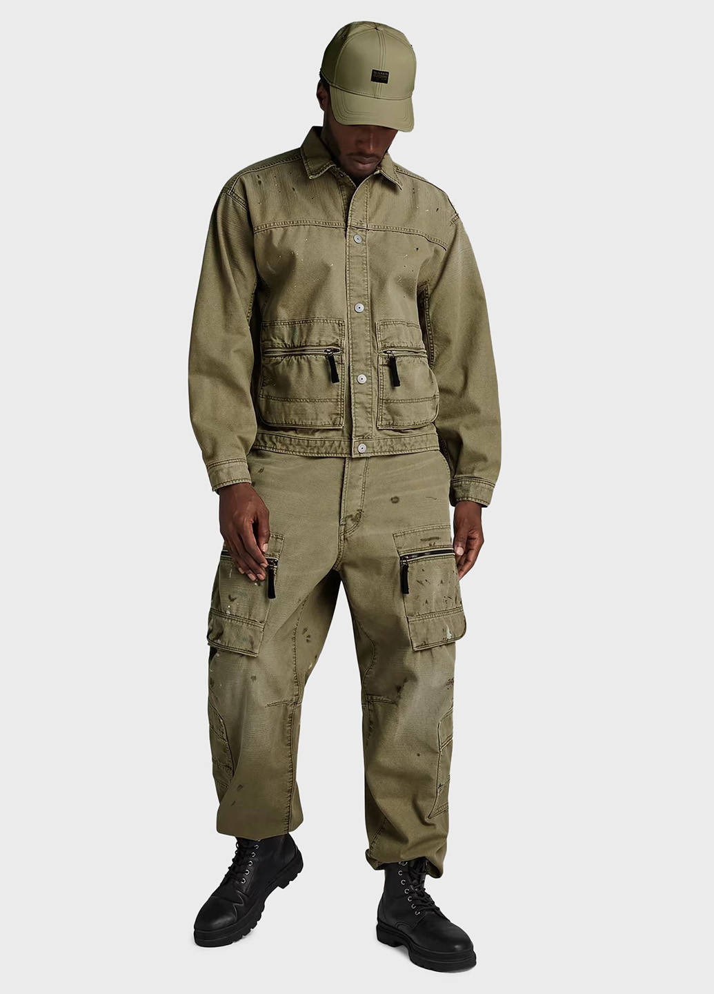 Хаки демисезонные карго джинсы G-Star Raw