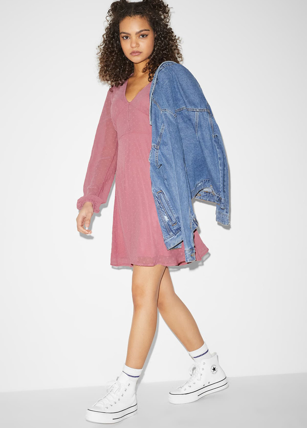 Розовое кэжуал платье C&A