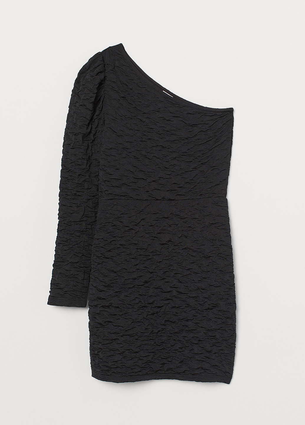 Черное кэжуал платье на одно плечо H&M однотонное