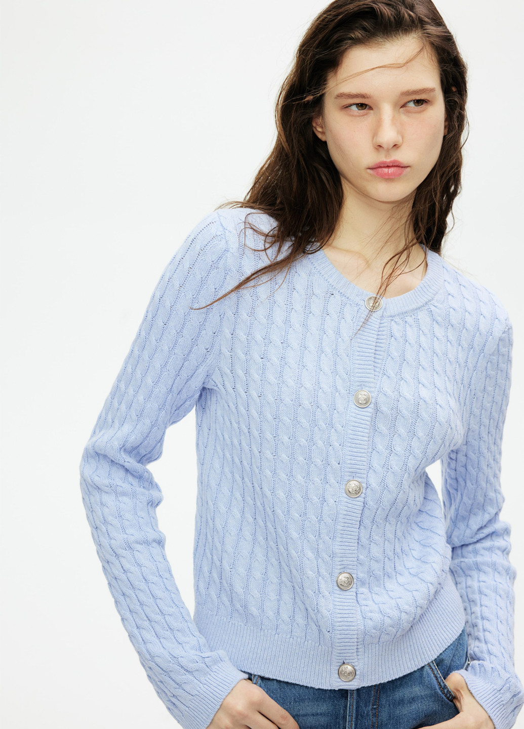 Голубой демисезонный кардиган H&M