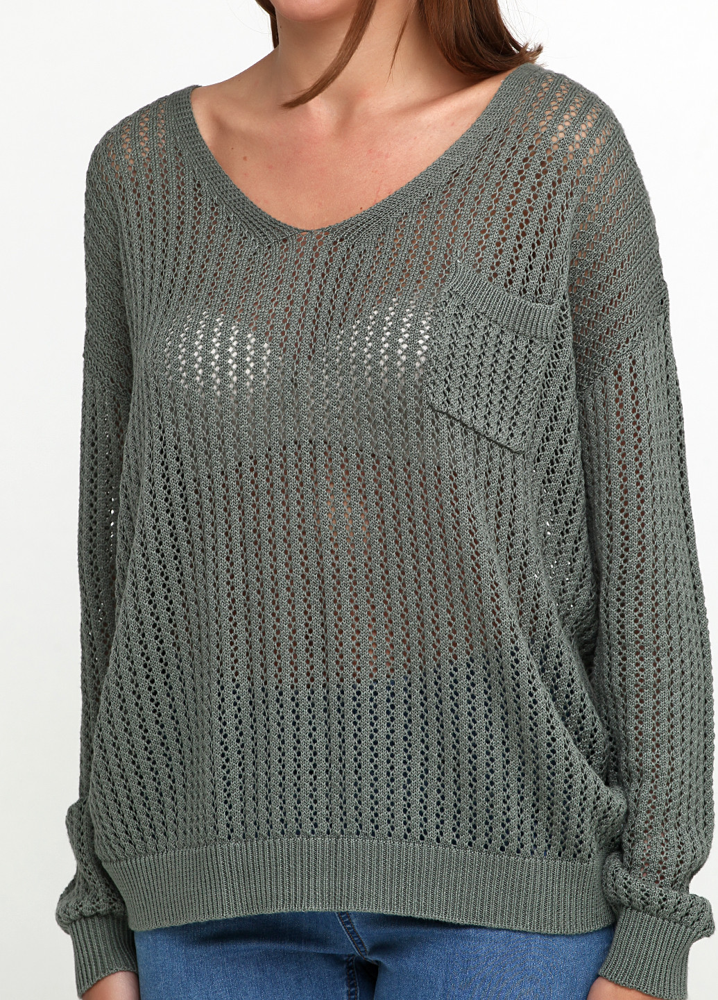 Оливковый (хаки) демисезонный пуловер пуловер Intown
