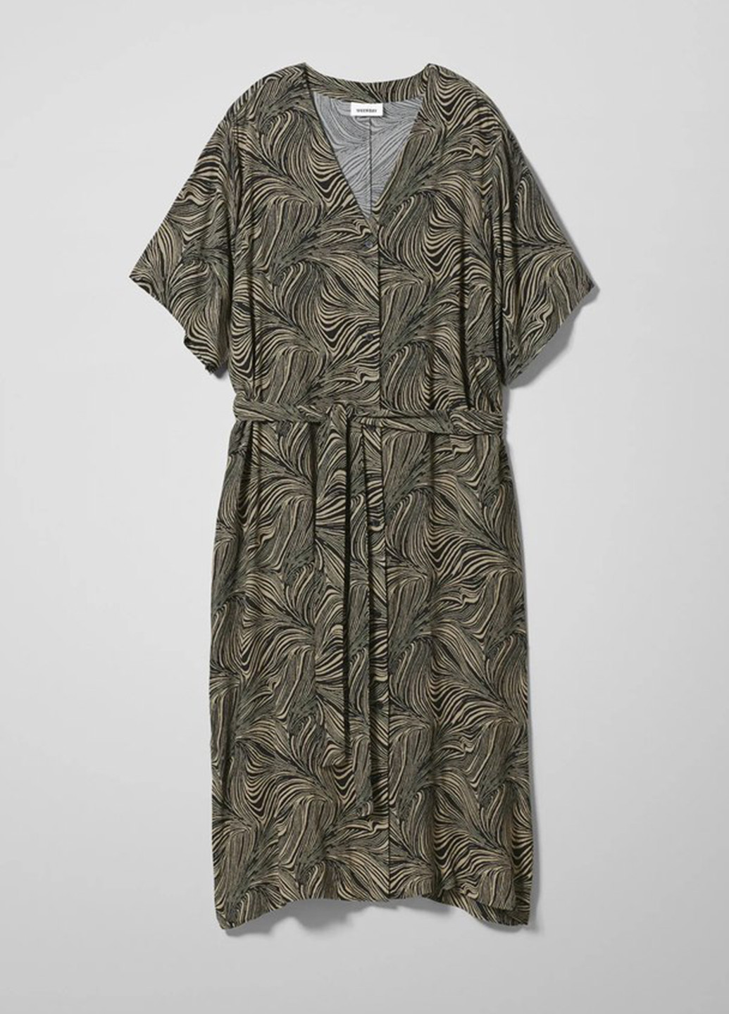Комбинированное кэжуал платье Weekday с абстрактным узором