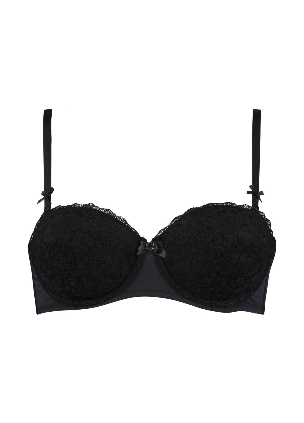 Чёрный балконет бюстгальтер Hunkemoller с косточками полиамид, кружево