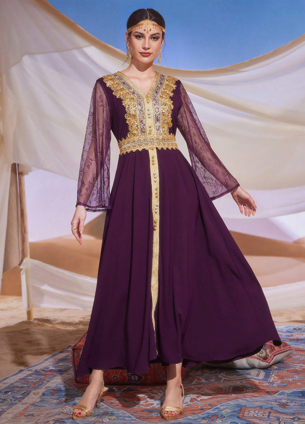 Малинова вечірня сукня а-силует SHEIN однотонна