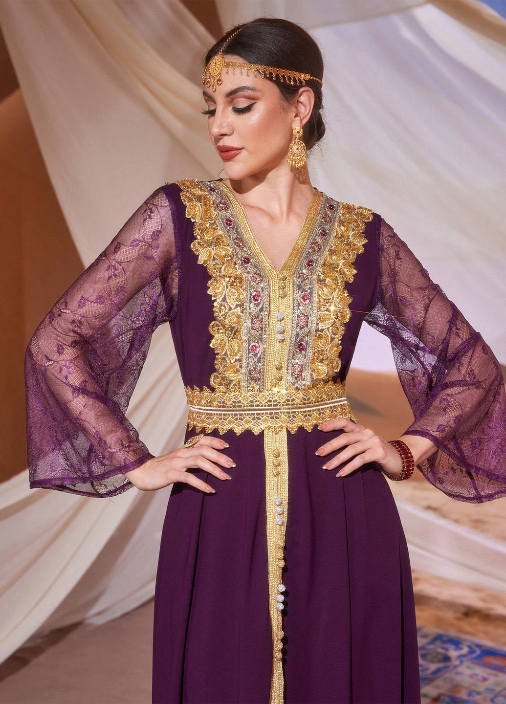 Малинова вечірня сукня а-силует SHEIN однотонна