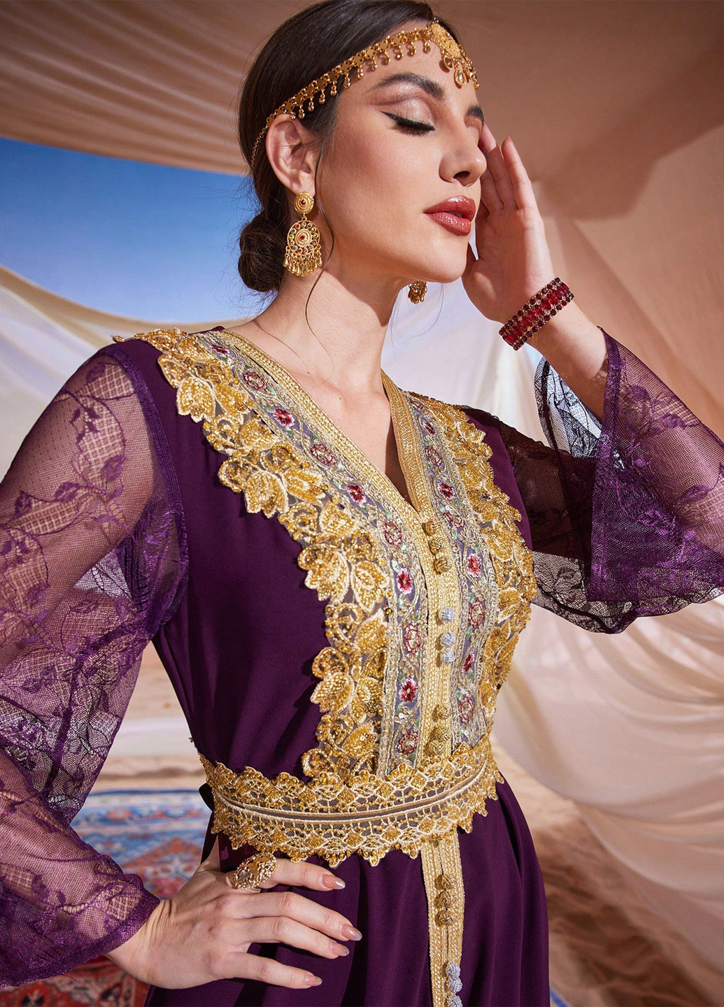 Малинова вечірня сукня а-силует SHEIN однотонна