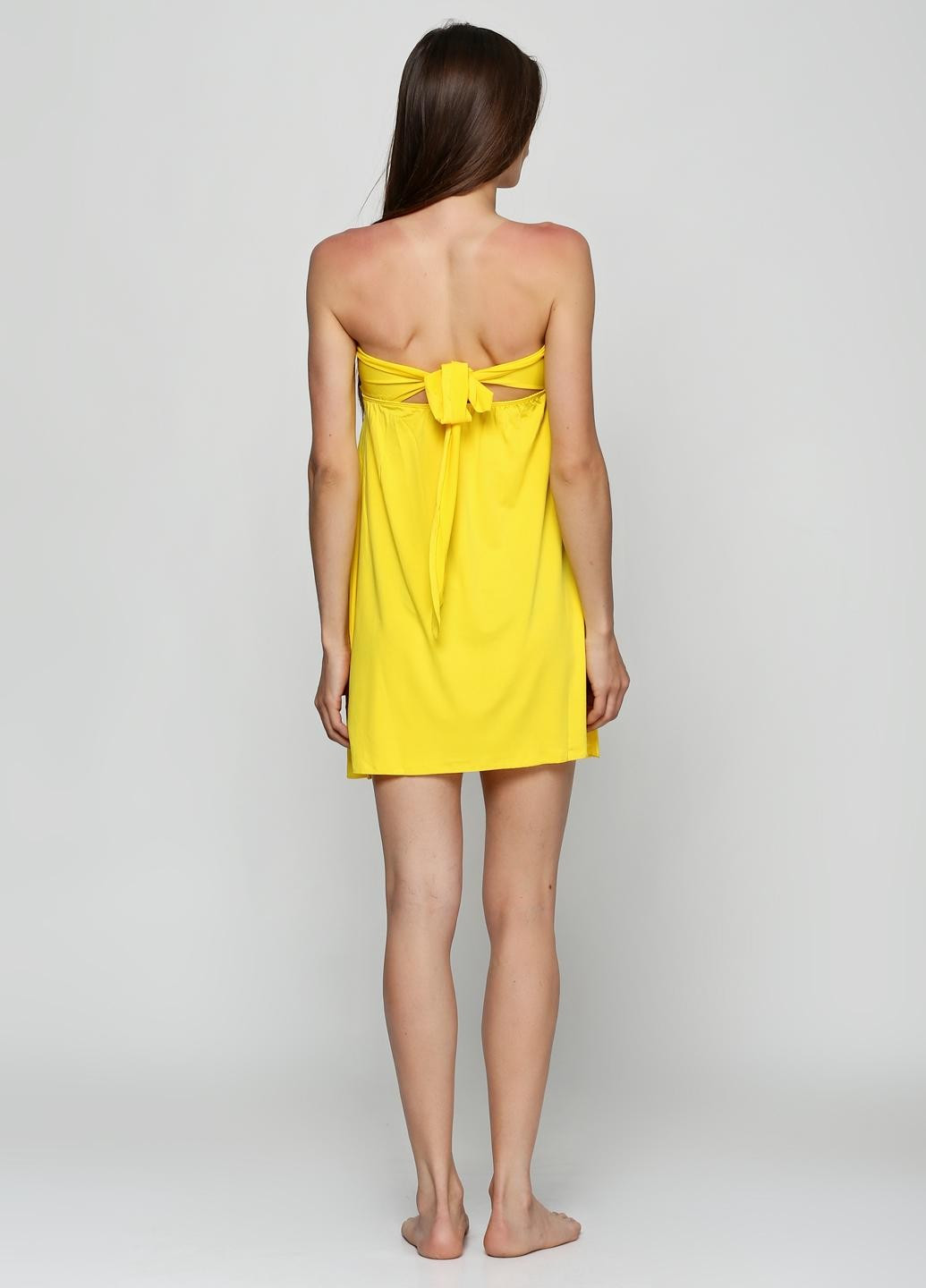 Желтое пляжное платье No Brand однотонное