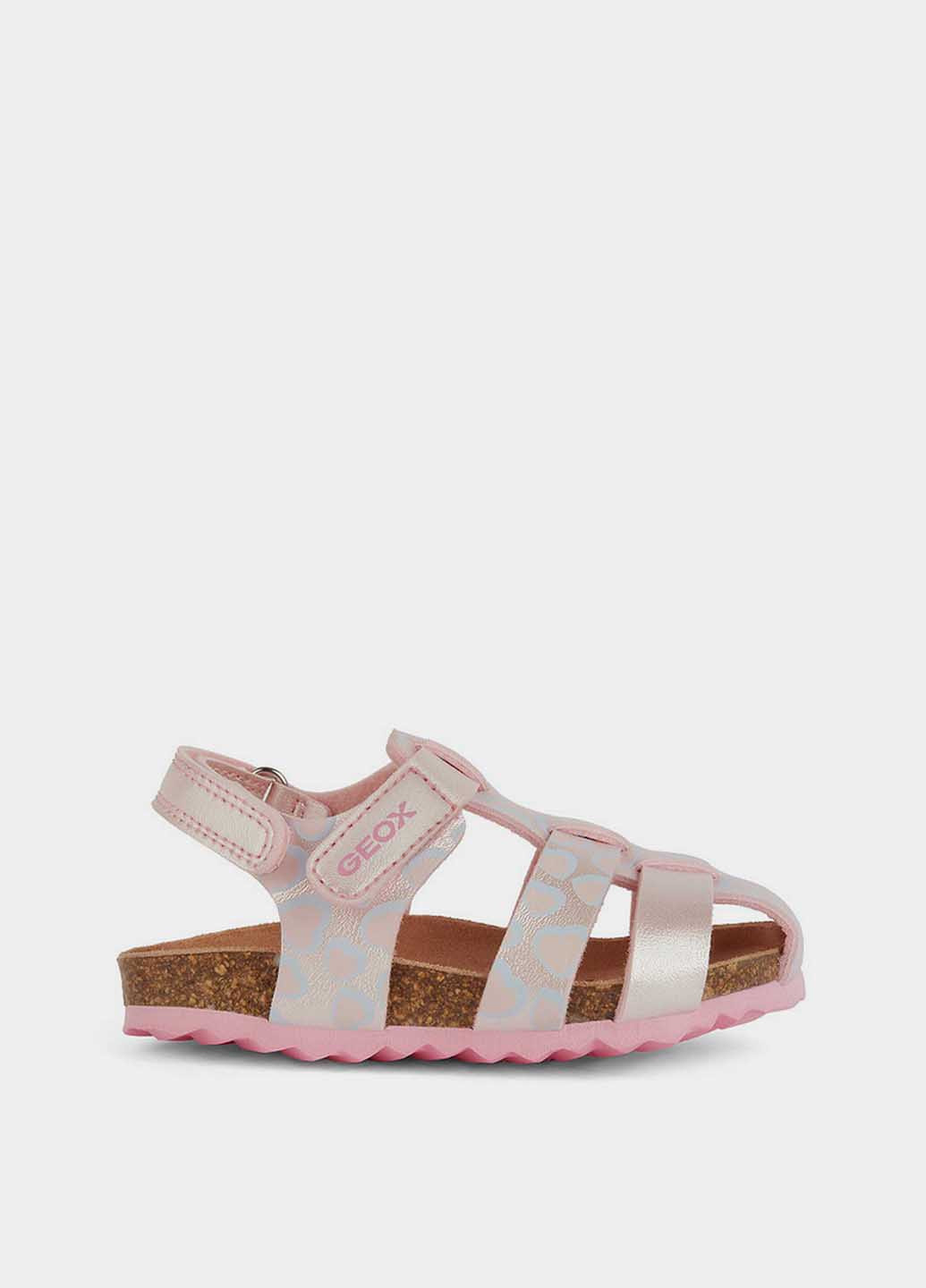 Светло-розовые кэжуал сандалии Geox на липучке