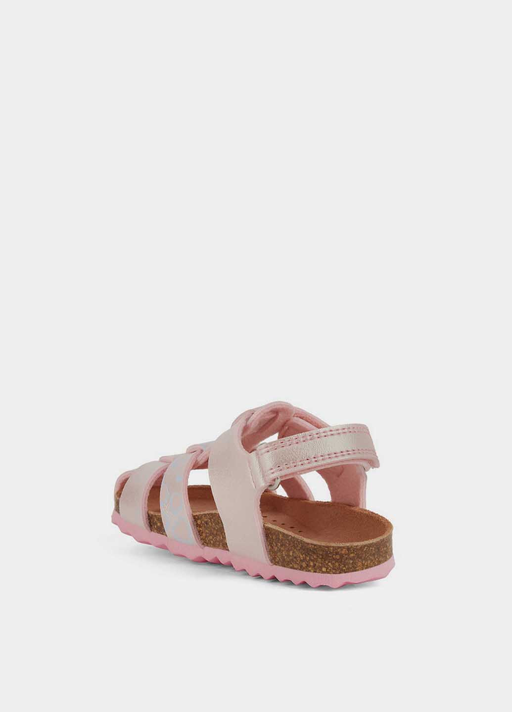 Светло-розовые кэжуал сандалии Geox на липучке
