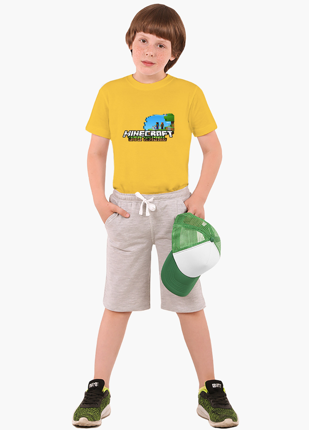 Желтая демисезонная футболка детская майнкрафт (minecraft)(9224-1170) MobiPrint