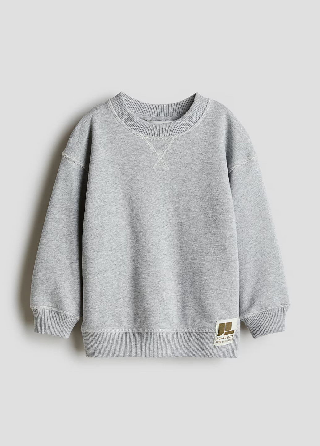 H&M світшот меланж світло-сірий кежуал бавовна, трикотаж