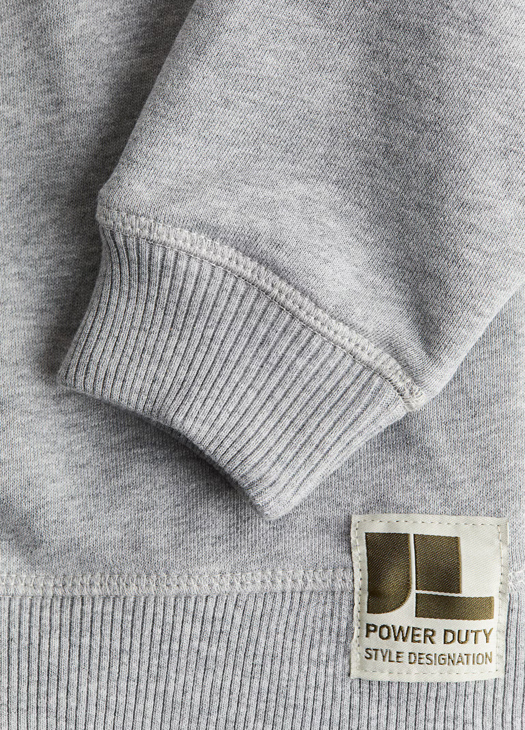 H&M світшот меланж світло-сірий кежуал бавовна, трикотаж