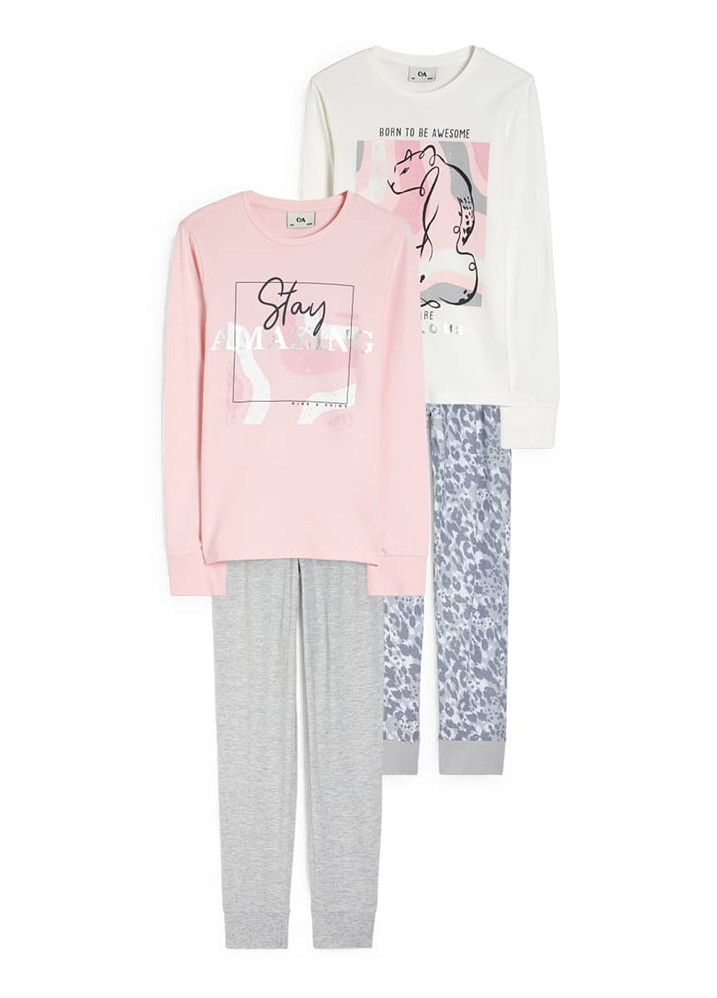 Комбинированная всесезон пижама (лонгслив, брюки) (2 шт.) лонгслив + брюки C&A