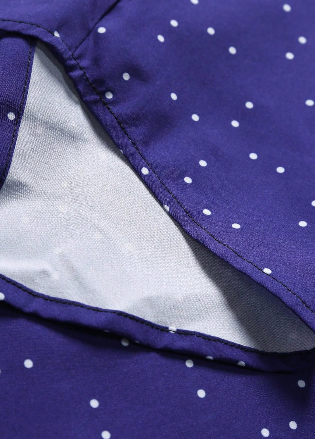 Темно-синяя кэжуал, классическая рубашка в горошек SHEIN