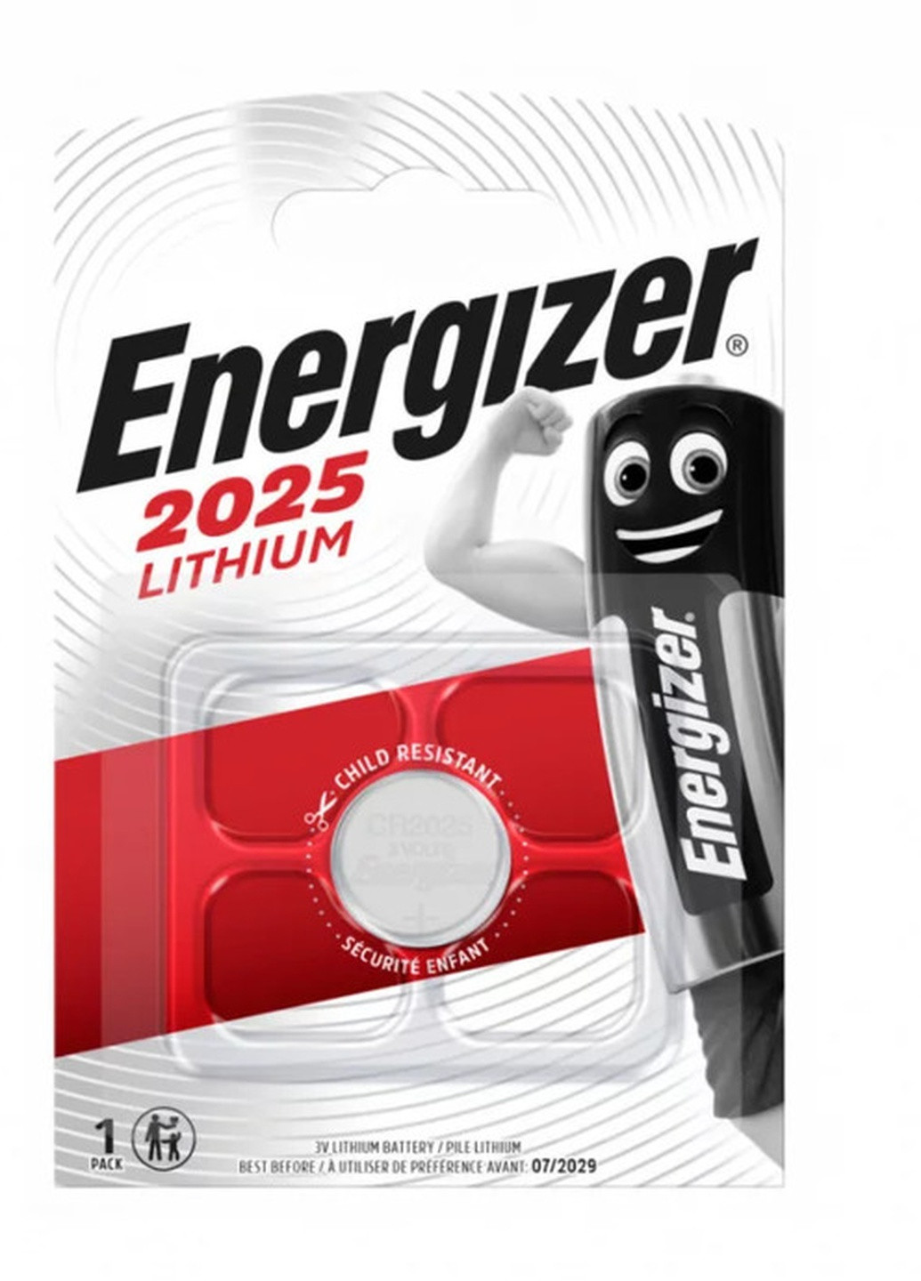 Батарейка CR2025 Lithium уп. 1шт. Energizer 7638900083026 (256602781)