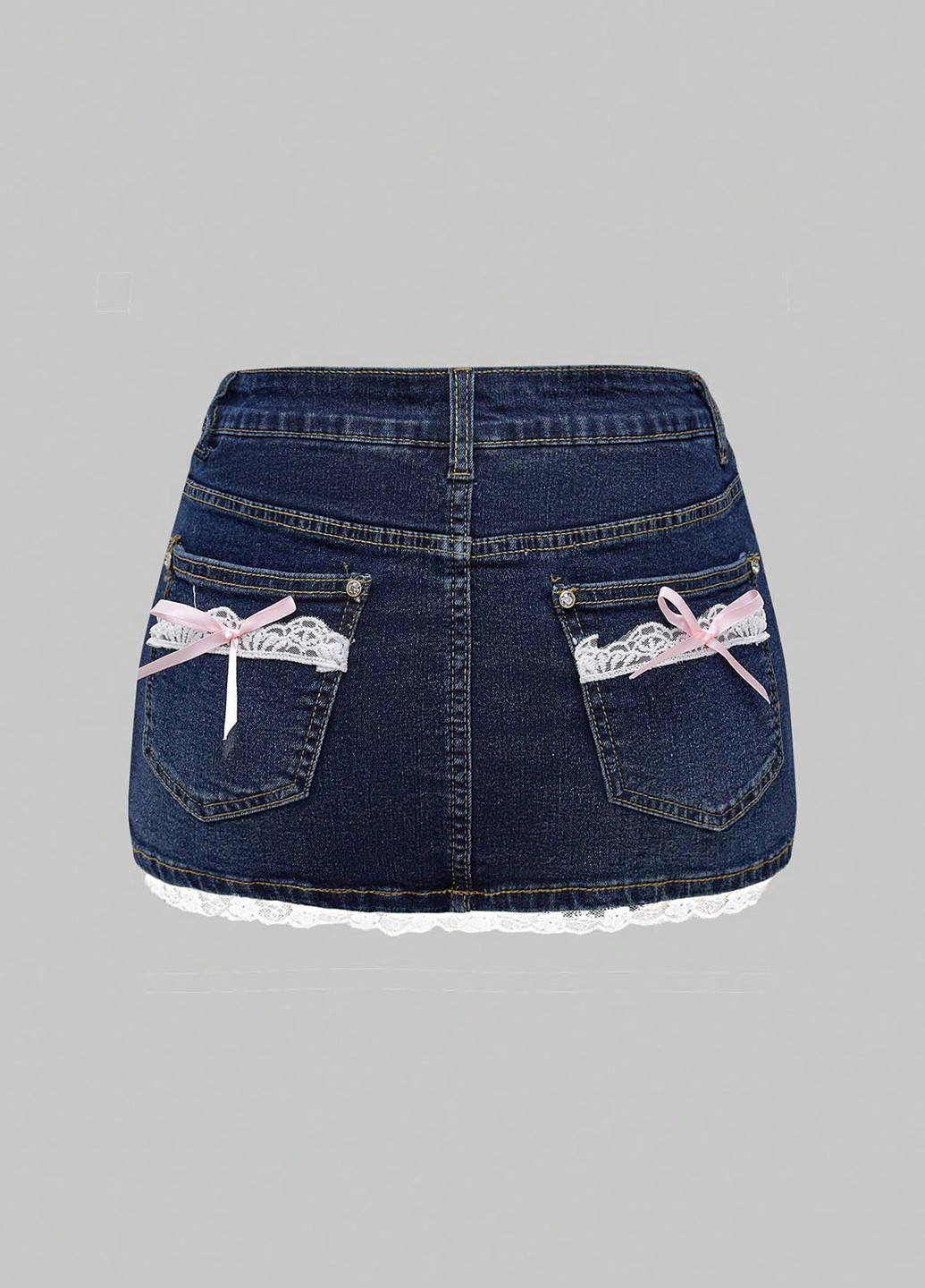 Синяя джинсовая, кэжуал однотонная юбка SHEIN а-силуэта (трапеция)