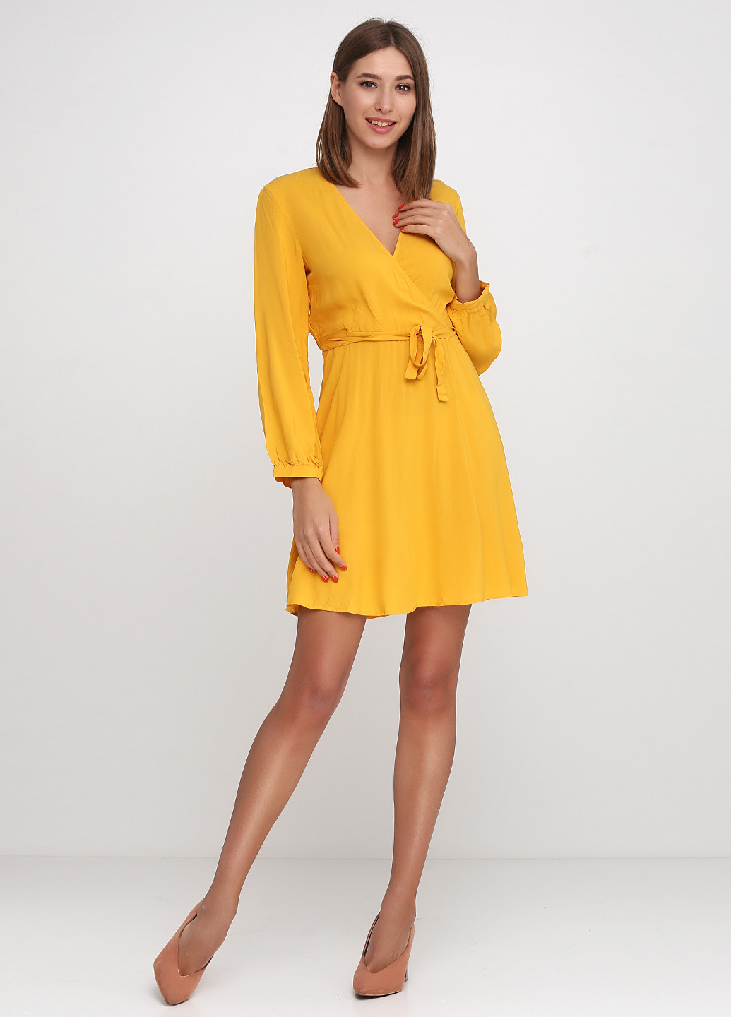 Жовтий кежуал платье H&M однотонна