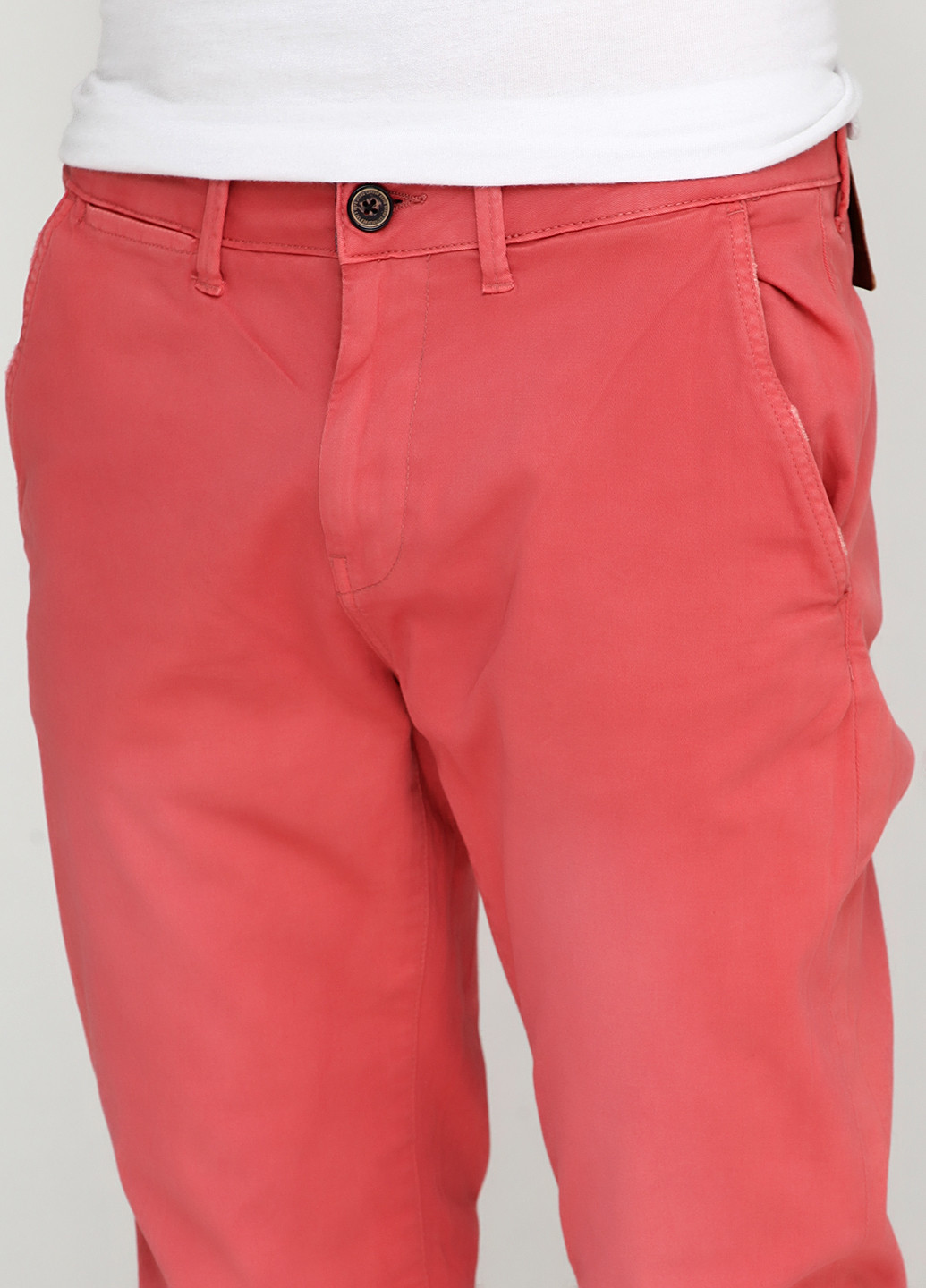 Коралловые кэжуал демисезонные со средней талией брюки Pepe Jeans