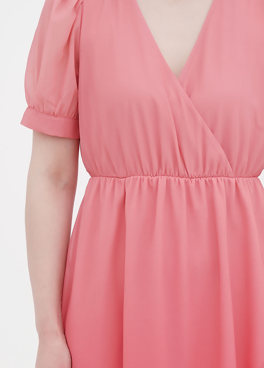 Рожева кежуал сукня на запах Orsay однотонна