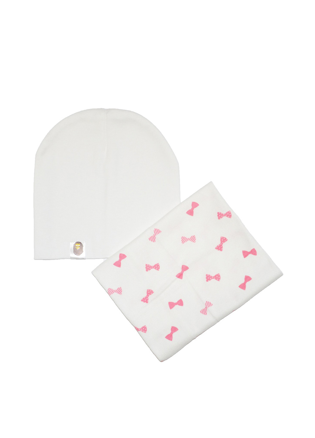 Белый демисезонный комплект (шапка, шарф-снуд) Sweet Hats