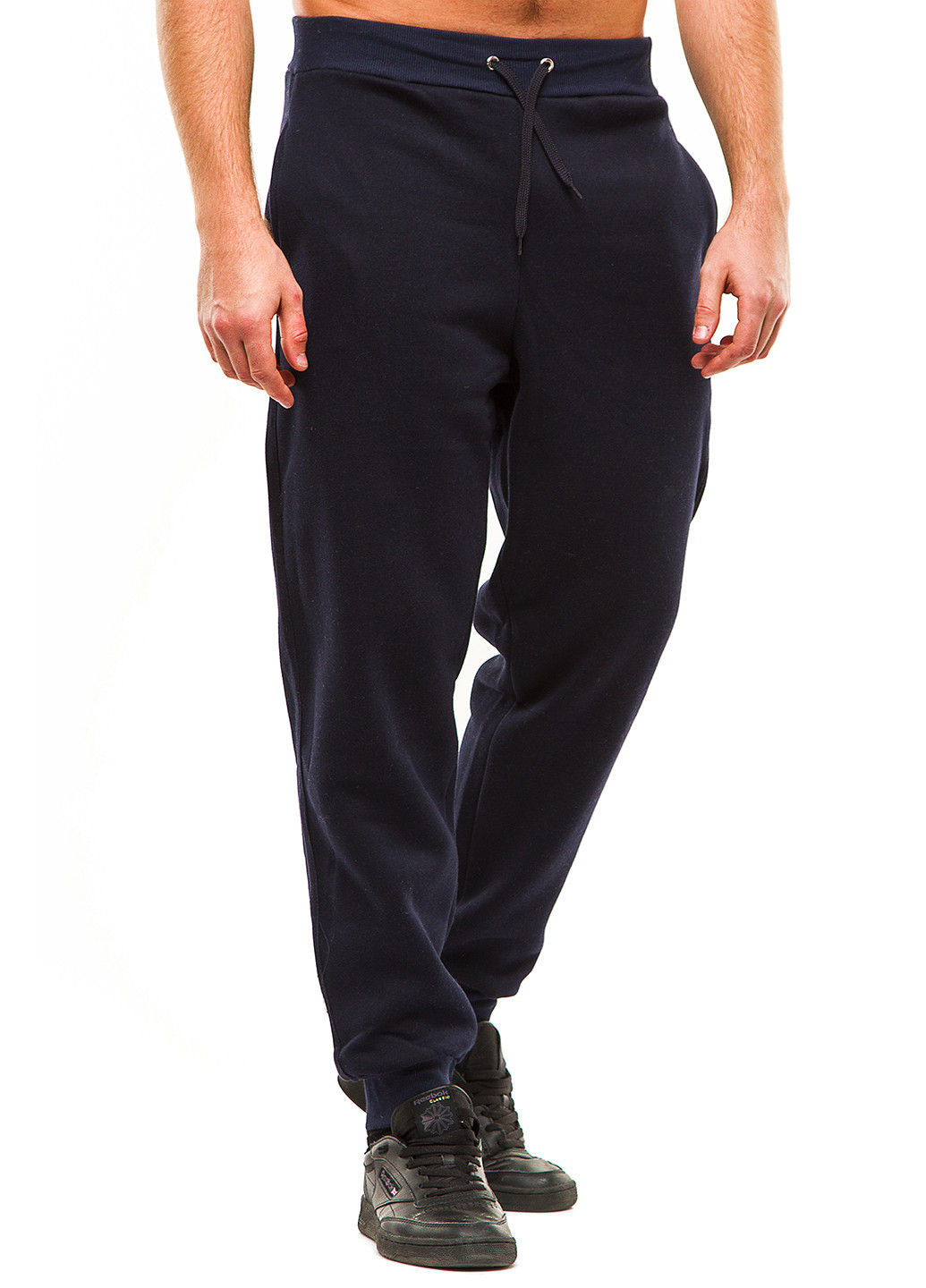 Темно-синие кэжуал демисезонные со средней талией брюки Demma