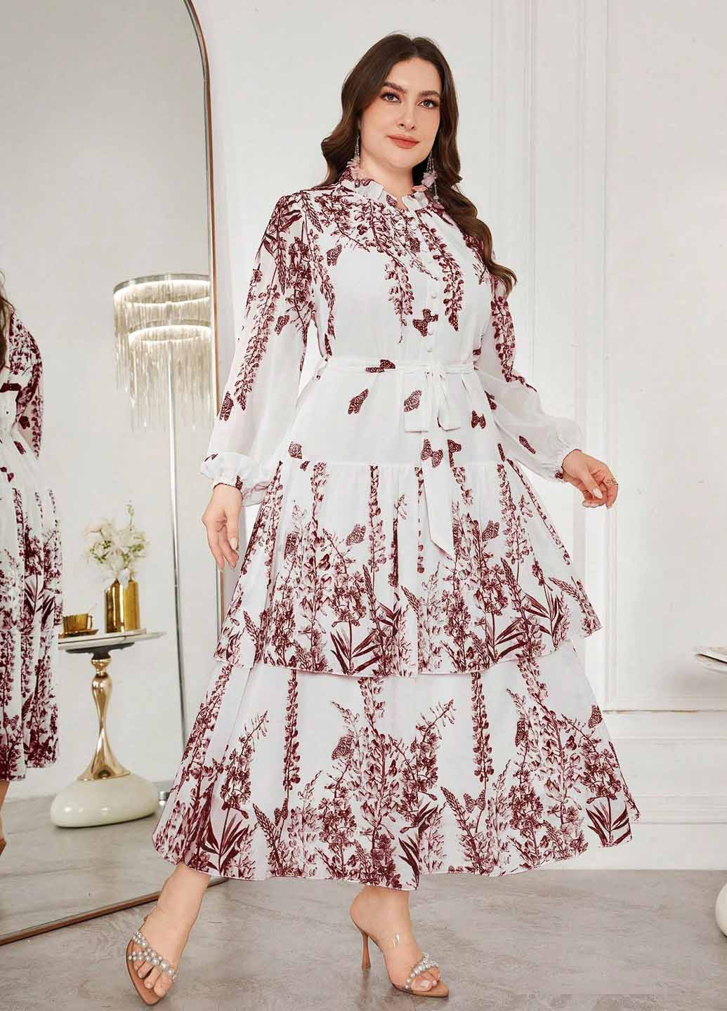 Бордова кежуал сукня SHEIN метелики