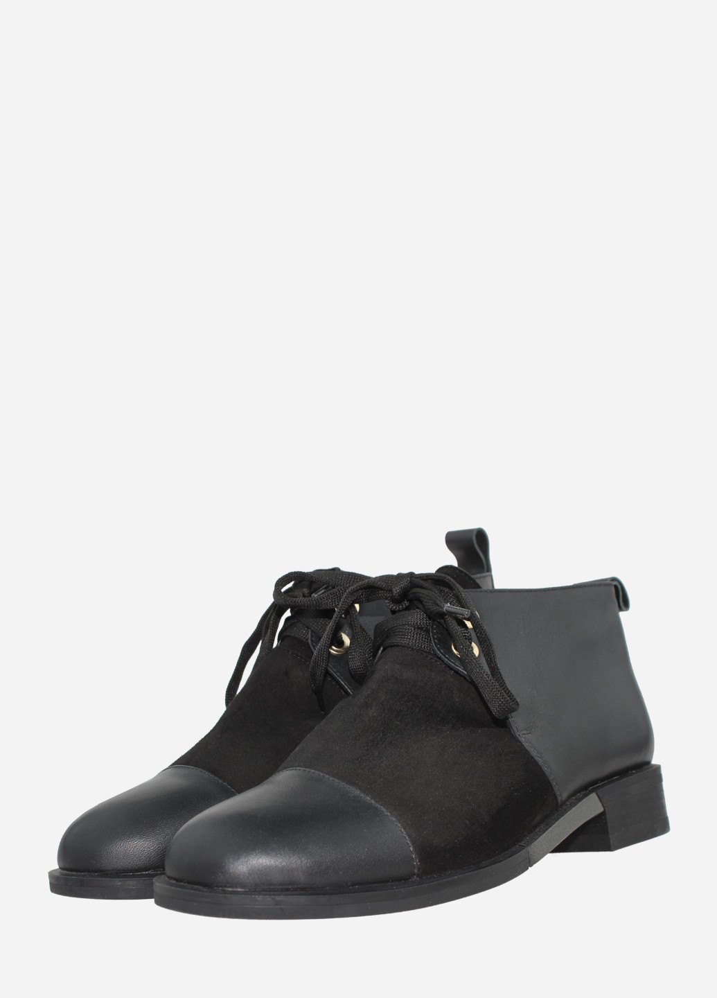 Осенние ботинки re2075 черный El passo из натуральной замши