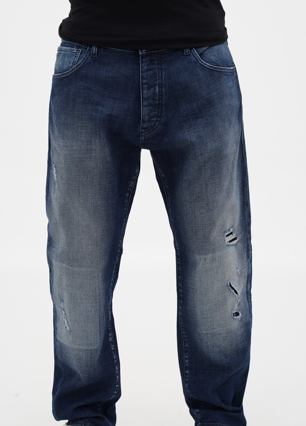 Темно-синие демисезонные регюлар фит джинсы Emporio Armani