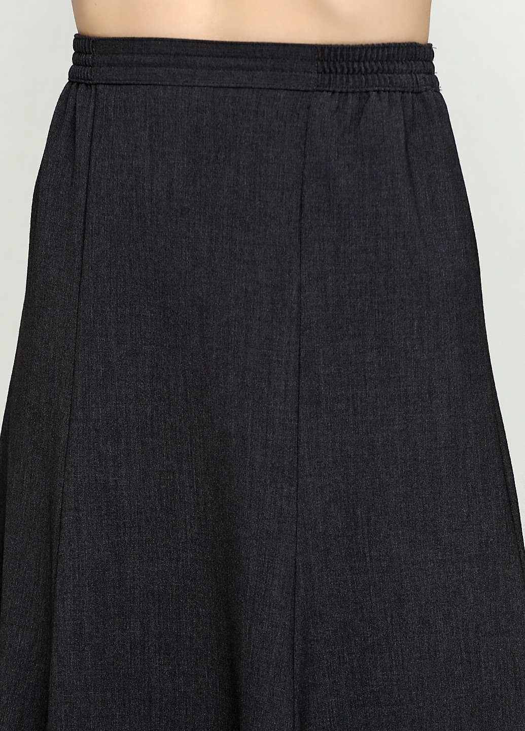 Темно-серая офисная меланж юбка BRANDTEX CLASSIC клешированная