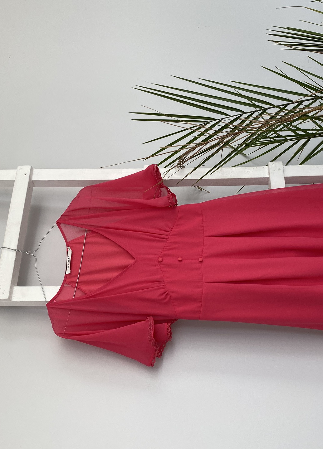 Фуксинова (кольору Фукія) коктейльна сукня Naf Naf однотонна