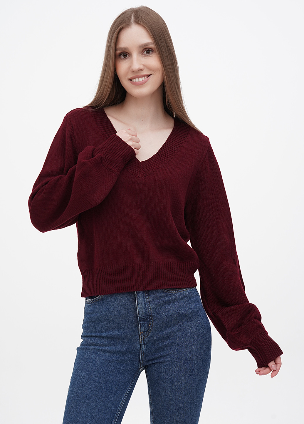 Бордовый демисезонный пуловер пуловер ZAFUL