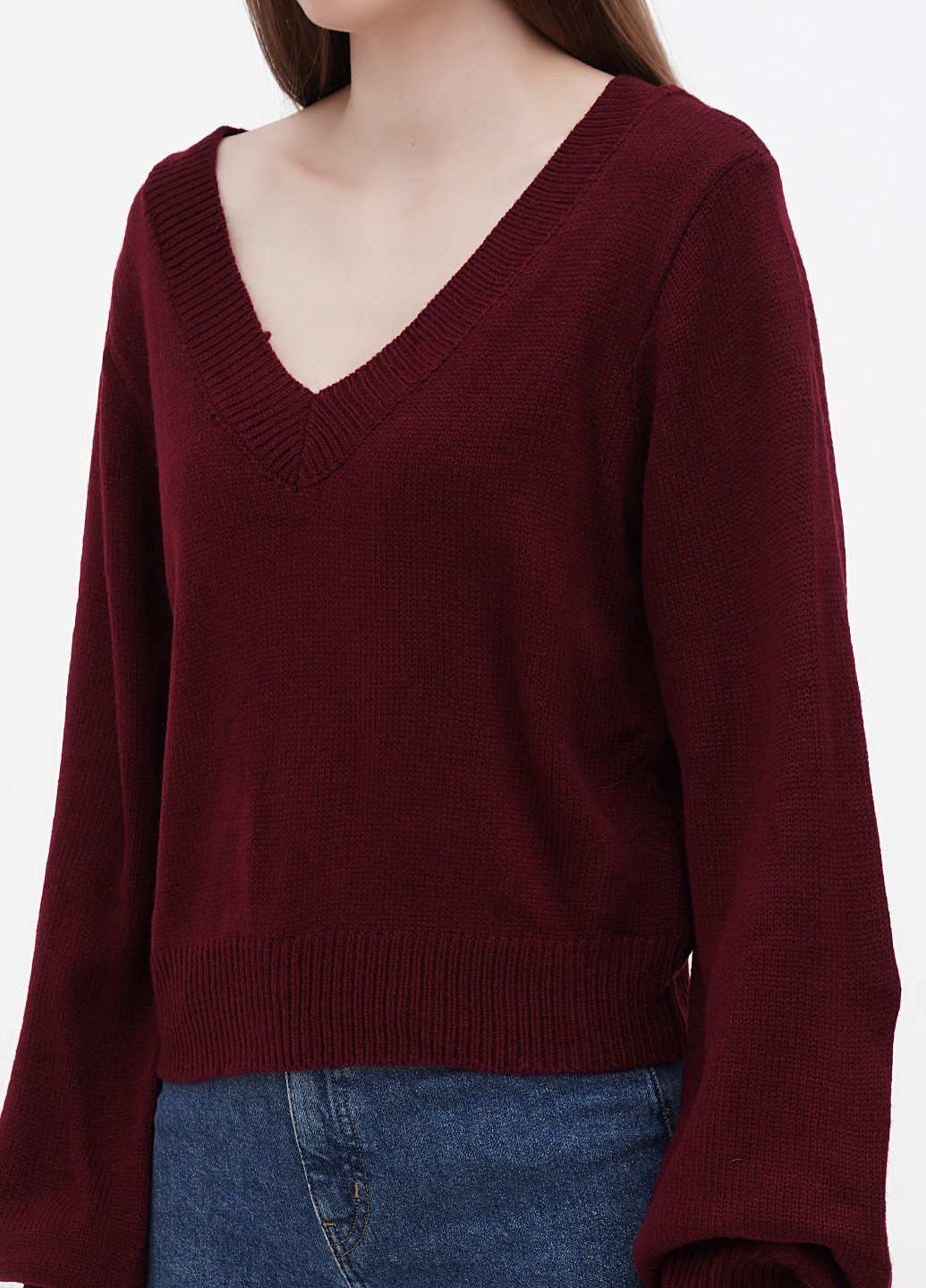 Бордовый демисезонный пуловер пуловер ZAFUL