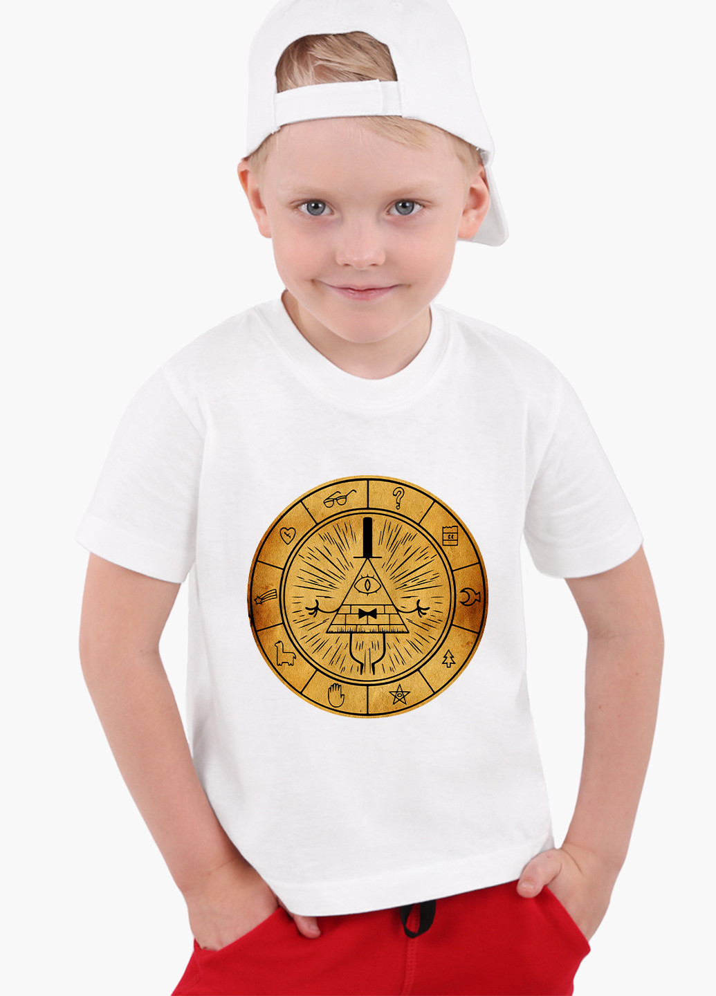 Белая демисезонная футболка детская билл шифр гравити фолз (bill cipher gravity falls) белый (9224-2627) 110 см MobiPrint