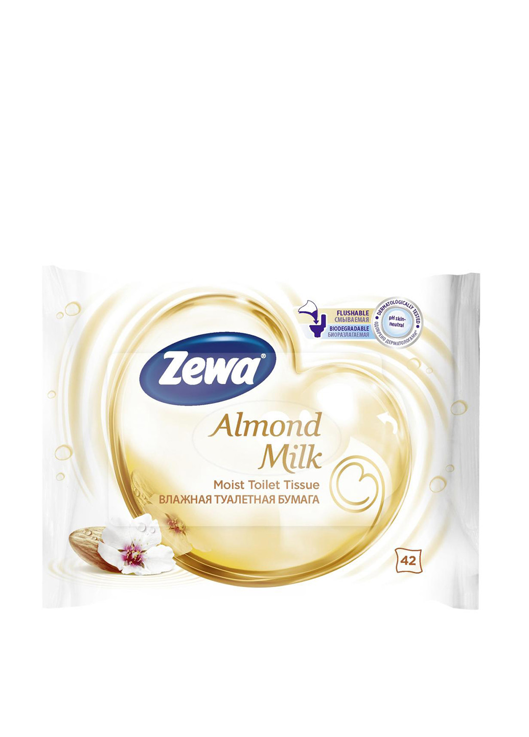 Волога туалетний папір Moist Almond Milk (42 листа) Zewa (201708981)